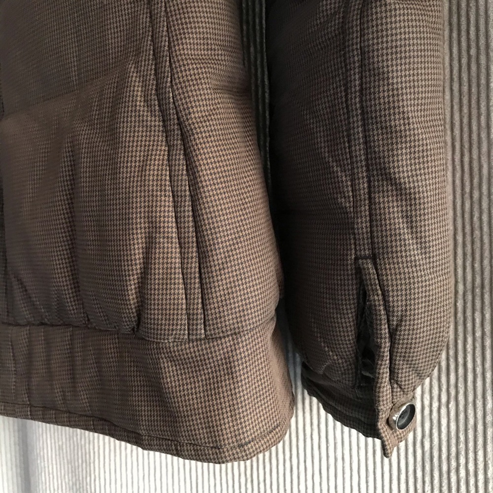 SOIA & KYO down puffer coat brown houndstooth XS - Picture 14 of 15